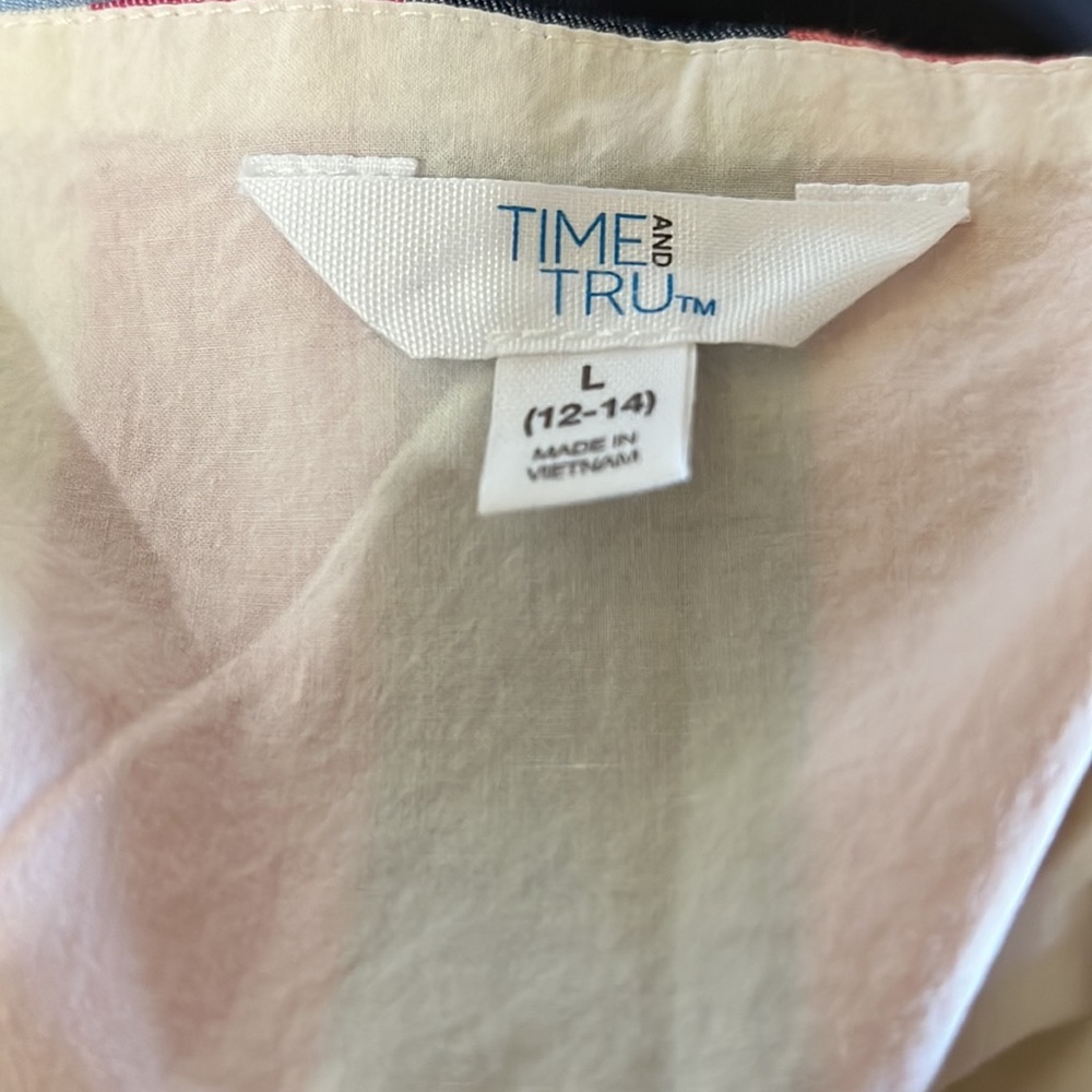 Time And True Stripe Front Button Dress Size Large - image 6